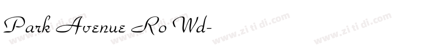 Park Avenue Ro Wd字体转换
